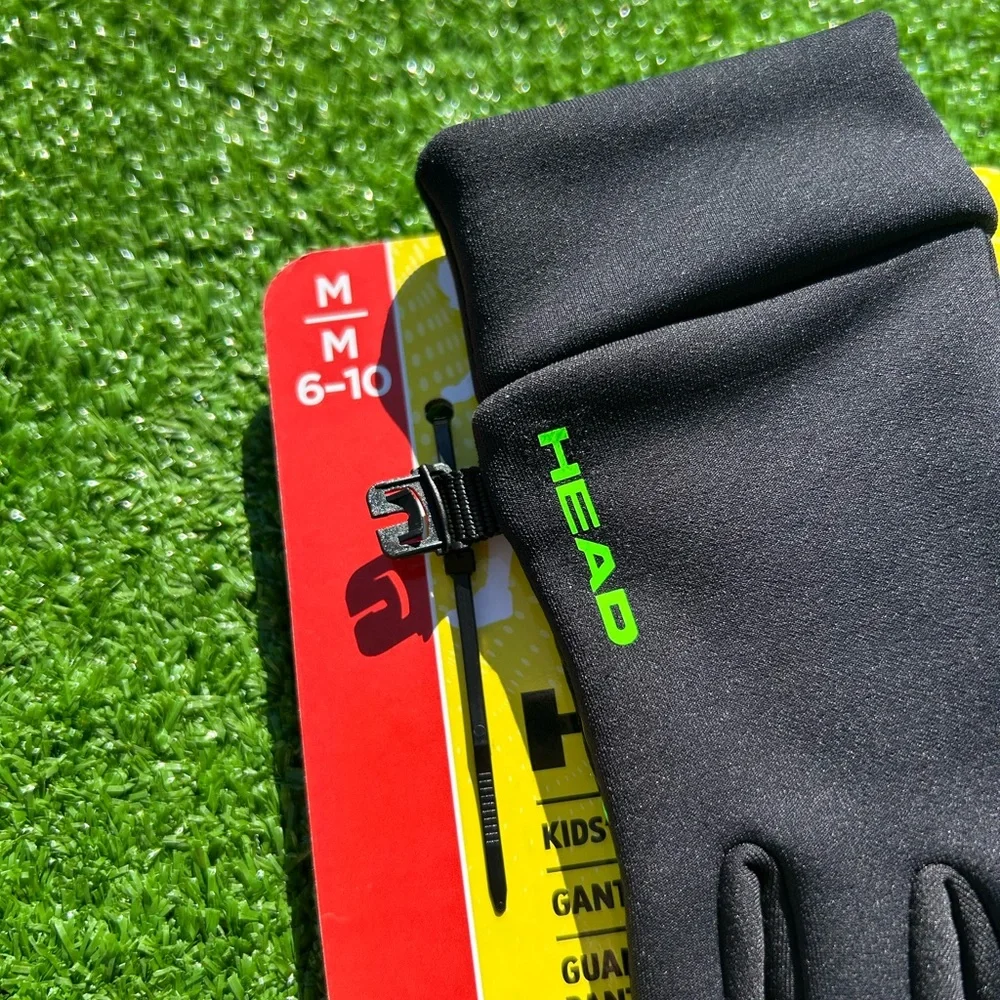 Head Kids Medium Black Touchscreen Gloves 6-10 Sensatec Technology Silicone Grip
